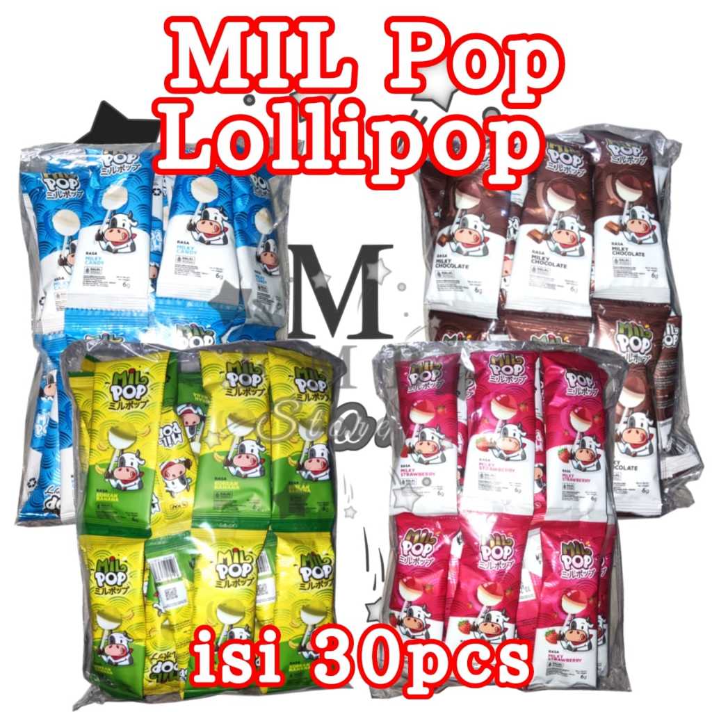 

Permen Mil Pop Lollipop 1 pack isi 30 Pcs All Variant