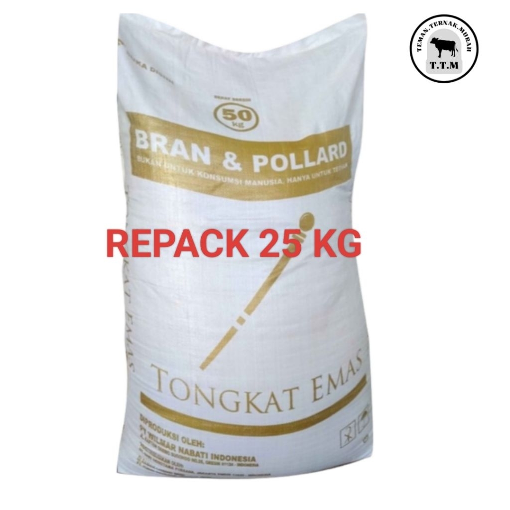 POLLARD TONGKAT EMAS - REPACK 25 KG - POLAR TONGKAT EMAS - POLAR PAKAN SAPI - POLAR PAKAN KAMBING