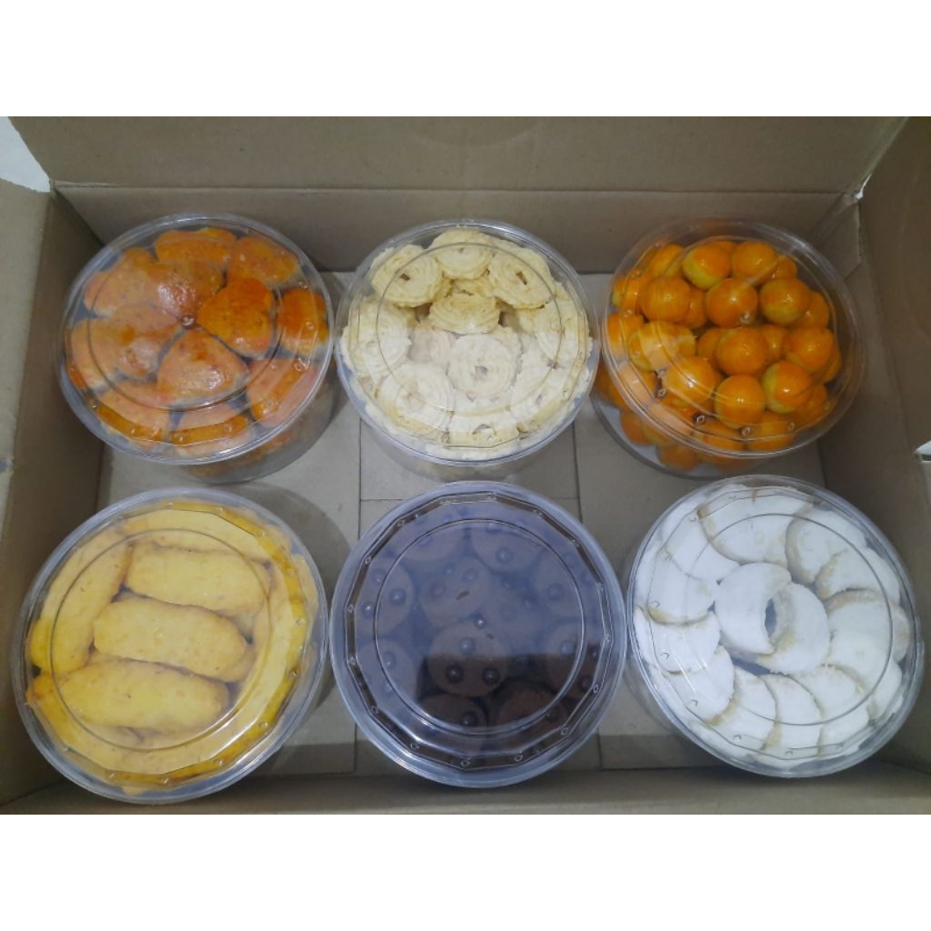 

Paket hampers kue kering isi 6 toples