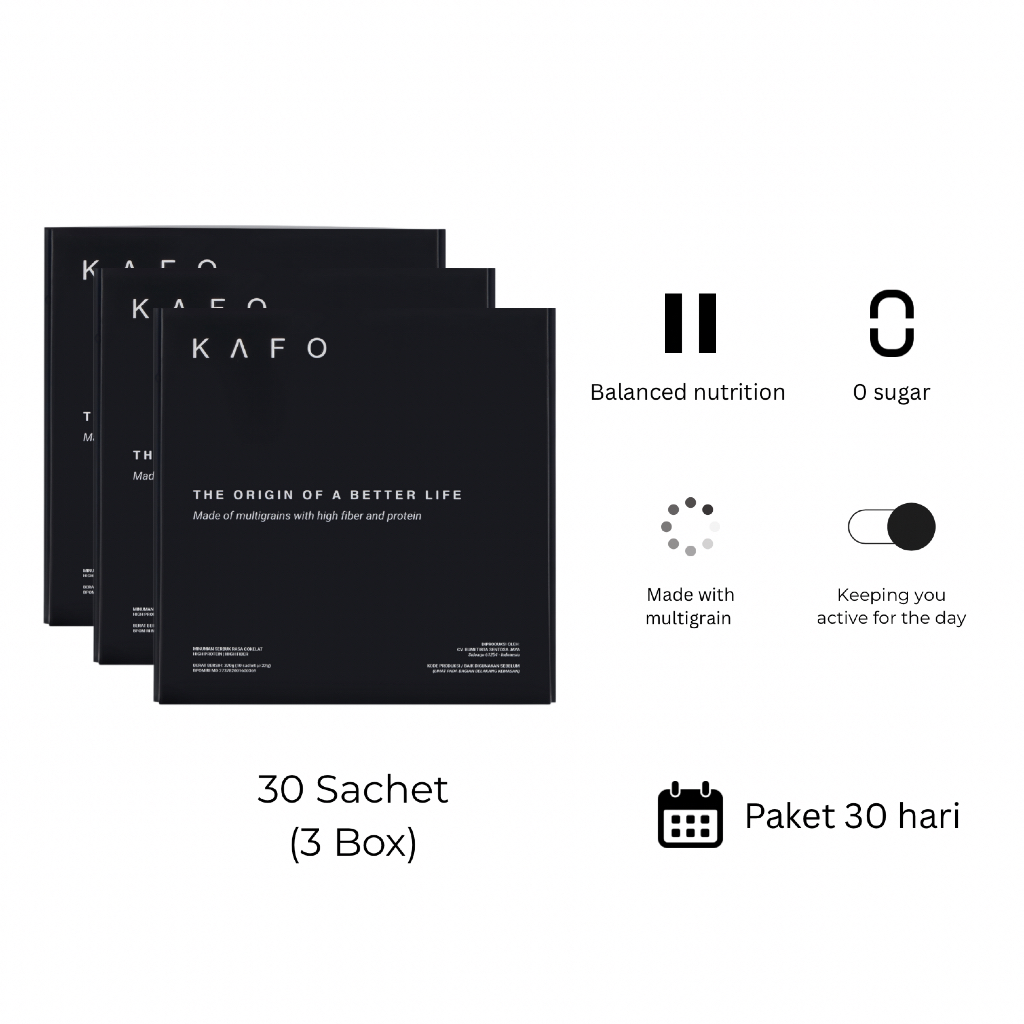 

KAFO Multigrain Superfood (30 Sachet) - Meal Replacement Pengganti Sarapan | Tinggi Serat & Protein