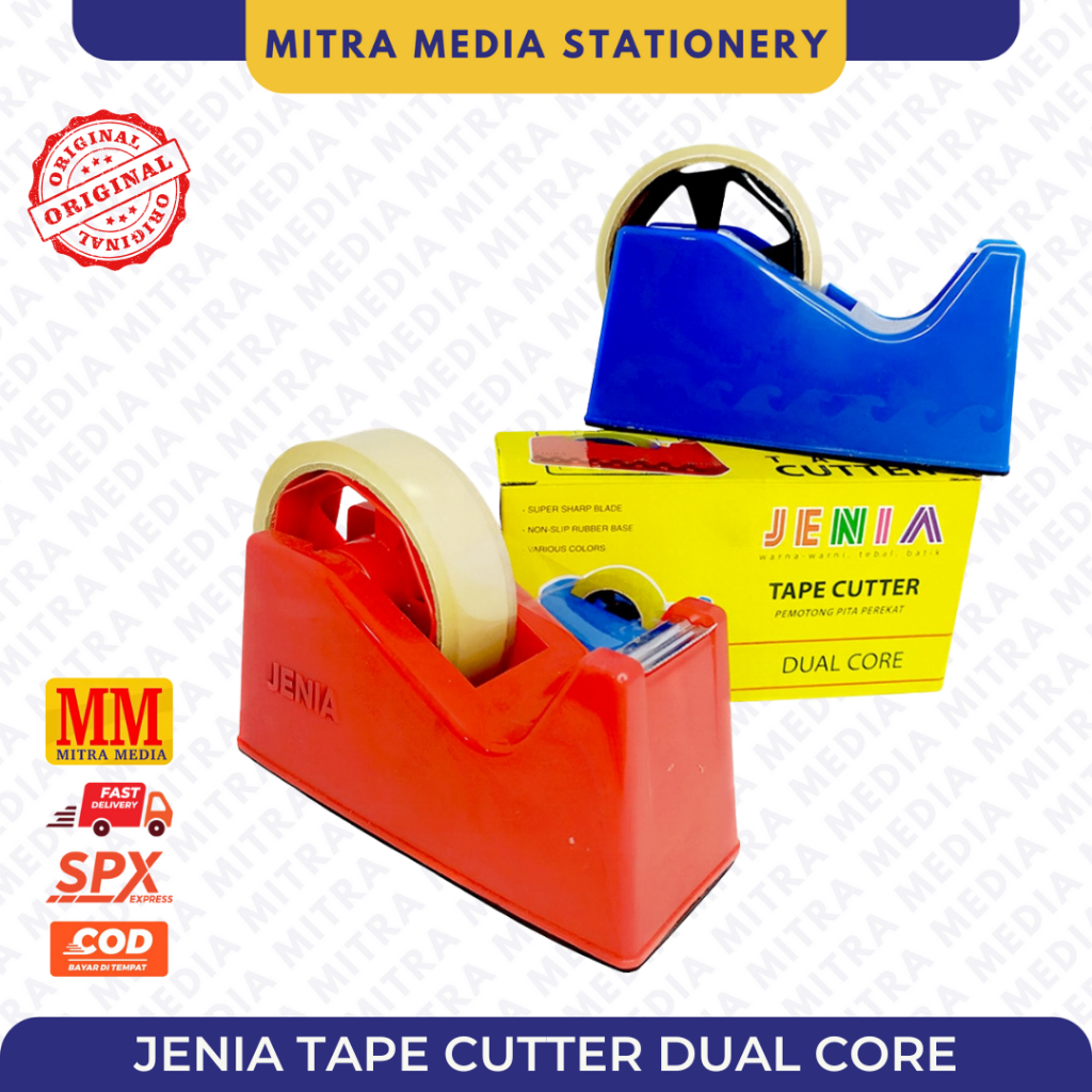 

DISPENSER LAKBAN ISOLASI / TAPE CUTTER JENIA DUAL CORE/ DISPENSER PEMOTONG PITA