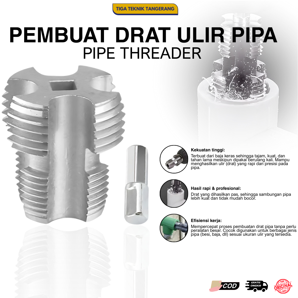 Alat Pembuat Drat Pipa PVC / Alat Pembuat Ulir Drat Senai Pipa Alat Senai Pipa 4/6