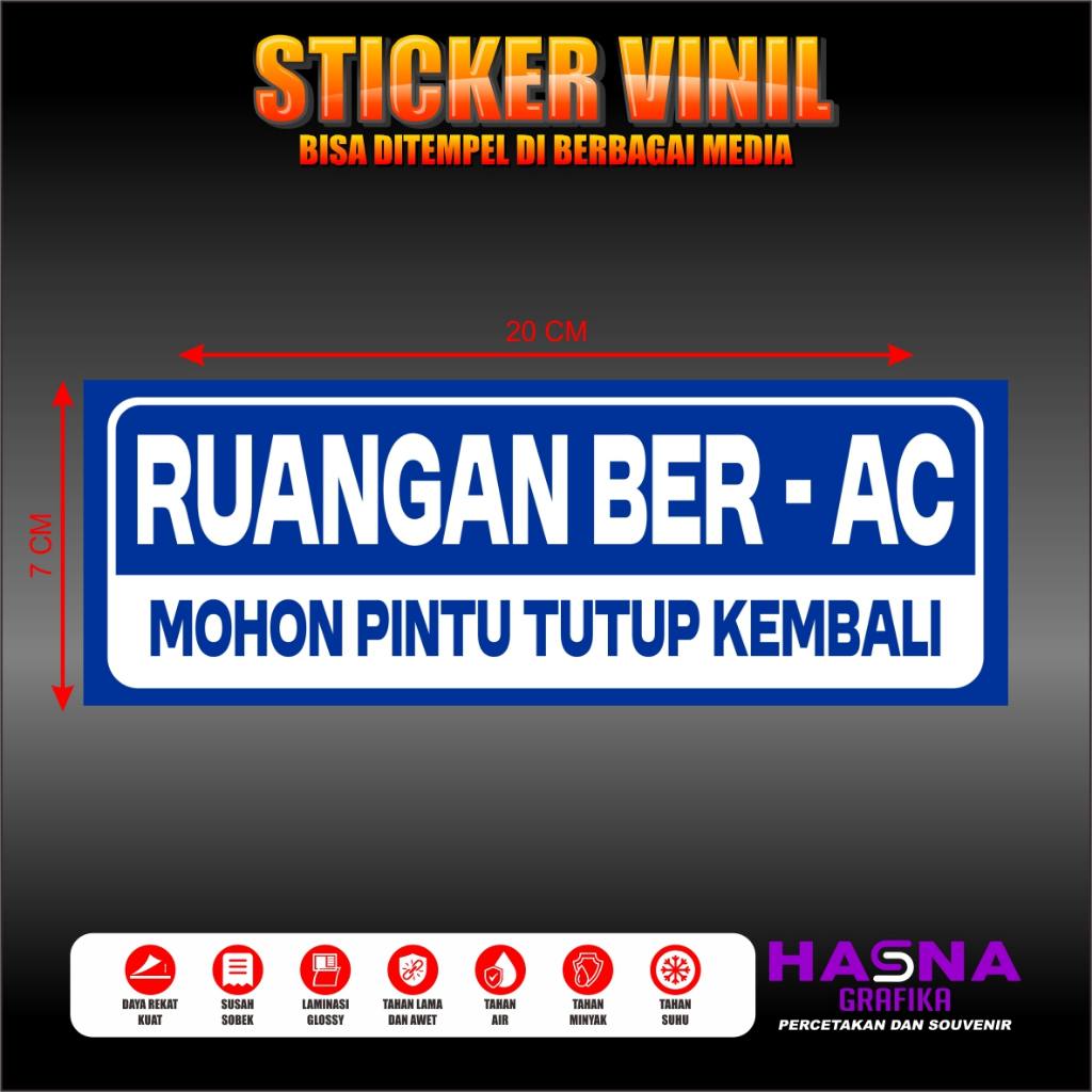 STIKER RUANGAN BER AC