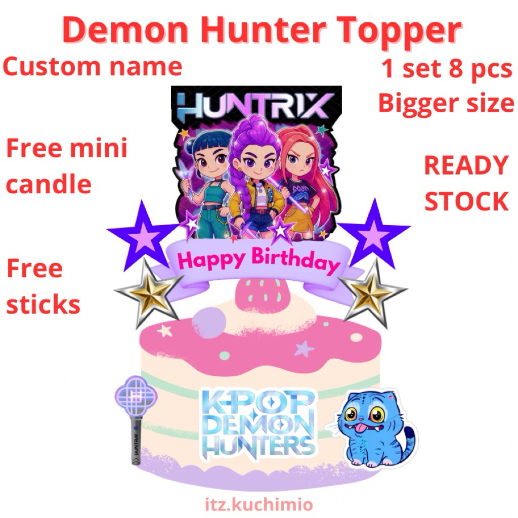 Toper Demon Hunter Kpop custom topper kue birthday huntrix Custom