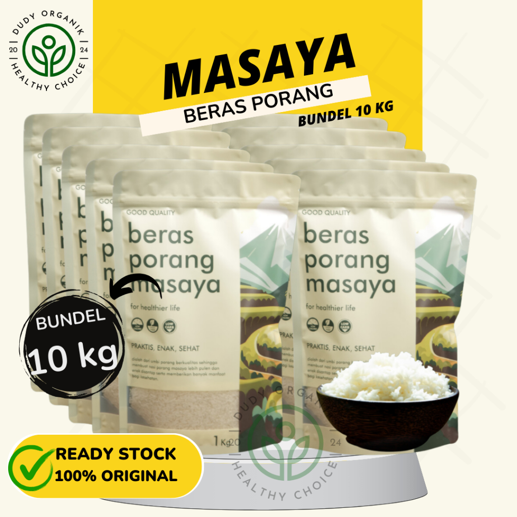 

READY STOCK PAKET BUNDLE 10 KG MASAYA BERAS PORANG - beras porang shirataki konjac diet health food