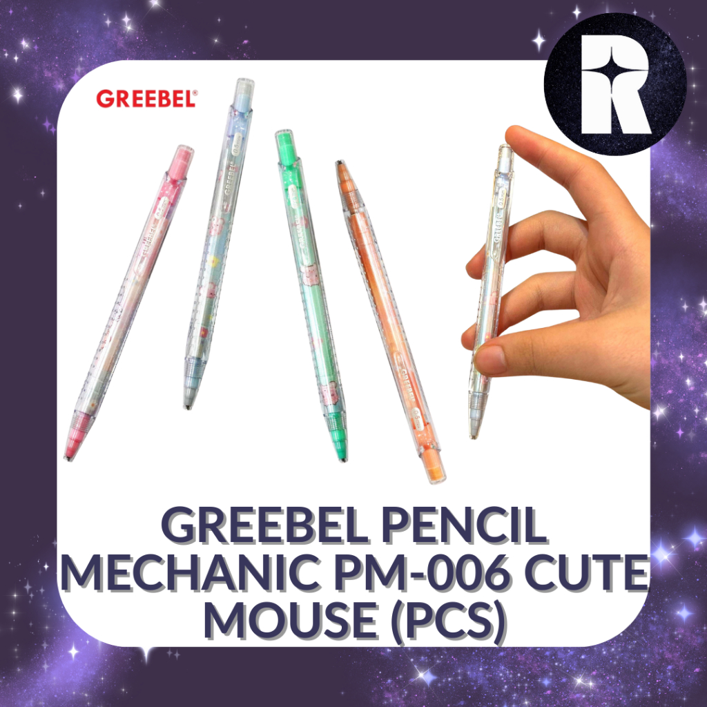 

GREEBEL PENCIL MECHANIC PM-006 CUTE MOUSE / PENSIL MEKANIK 2B MOTIF LUCU 0,5MM (PCS)