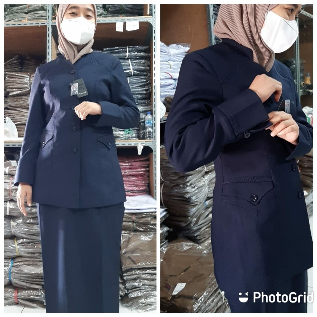 STELAN BLEZER BIRU DONGKER PRINCESSFA/SERAGAM PNS/SERAGAM KANTOR/GURU/STELAN DOBGKER/NAVI ROk