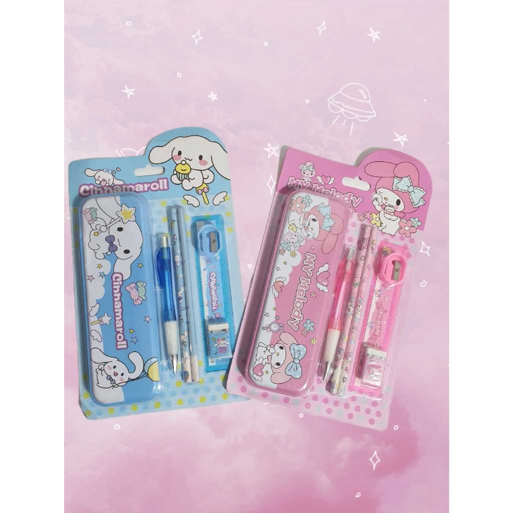 

Study Set Alat Tulis Sekolah Karakter Kuromi Cinamonrol My Melody 7 In 1