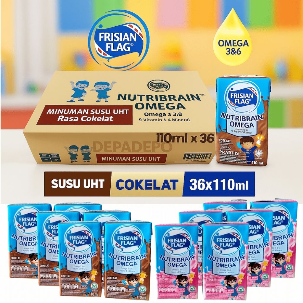 

Frisian Flag Susu UHT Kotak 110ml 1 Dus Isi 36 Pcs | Susu Siap Minum Rasa Coklat / stroberi