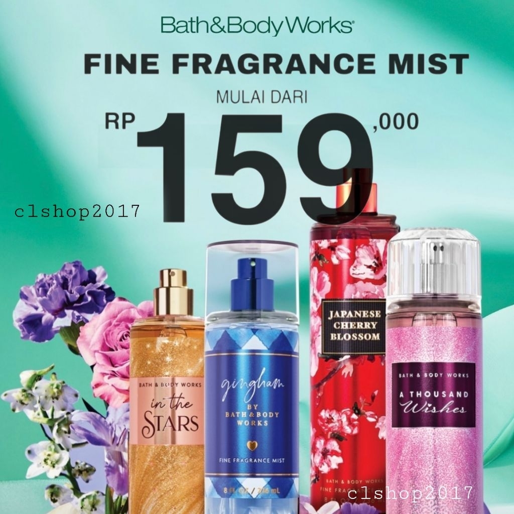 BATH & BODY WORKS BBW BODY MIST 236 ML MIX YOU'RE THE ONE FAIRYTALE OPEN SKY SWEET PEA CHAMPAGNE TOA