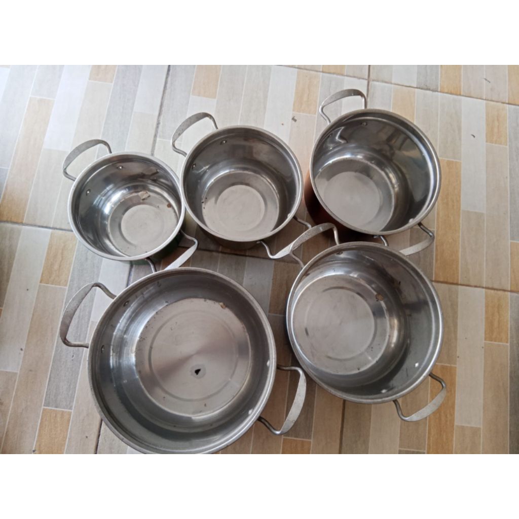 panci set tebal isi 5pcs tutup kaca
