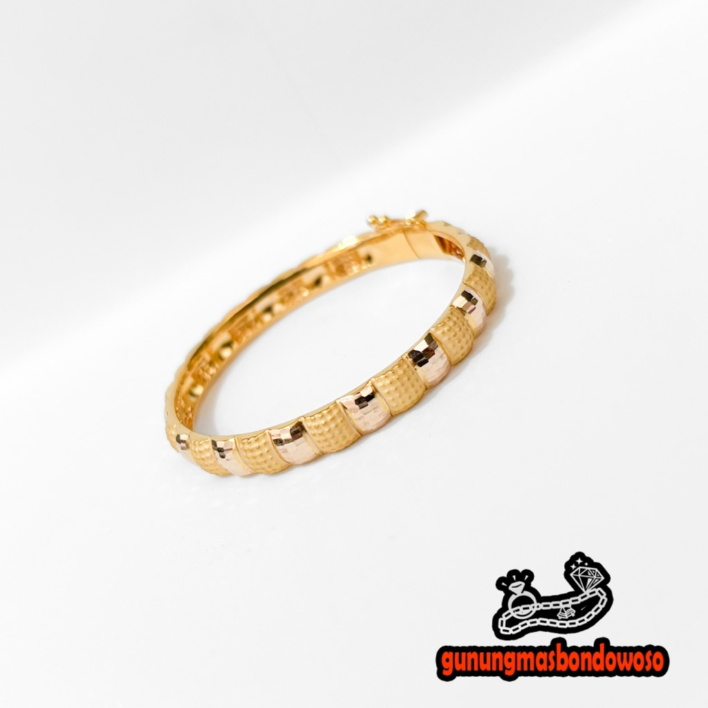 Gelang bangle bambu anak emas asli kadar 300 6k