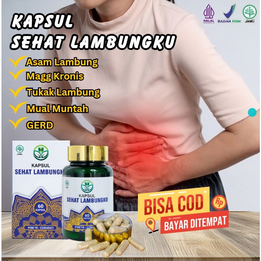 Kapsul Sehat Lambungku Obat Herbal Atasi Sakit Lambung Kronis, Obat Maag, Obat Atasi Tukak Lambung, 