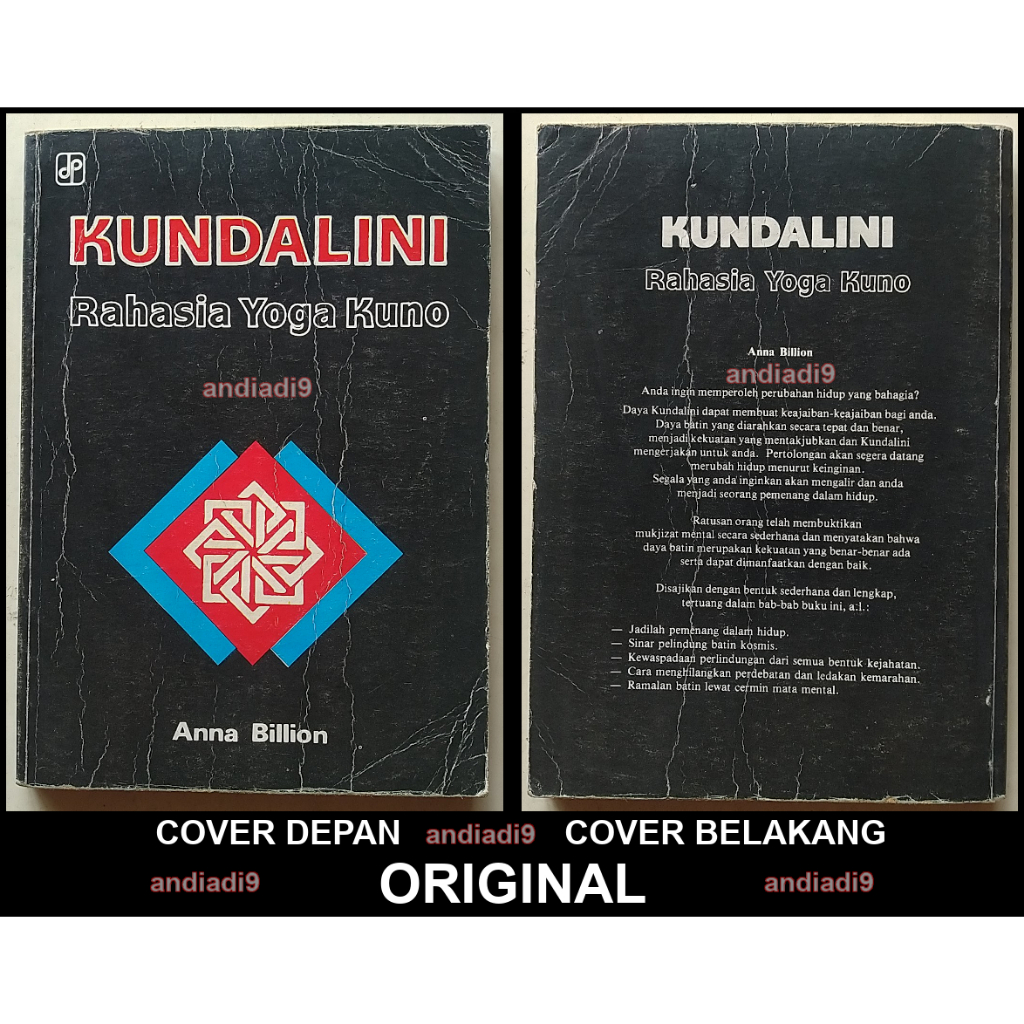 BUKU KUNDALINI RAHASIA YOGA KUNO ANNA BILLION 1985 ORIGINAL ASLI CETAKAN PERTAMA 1985