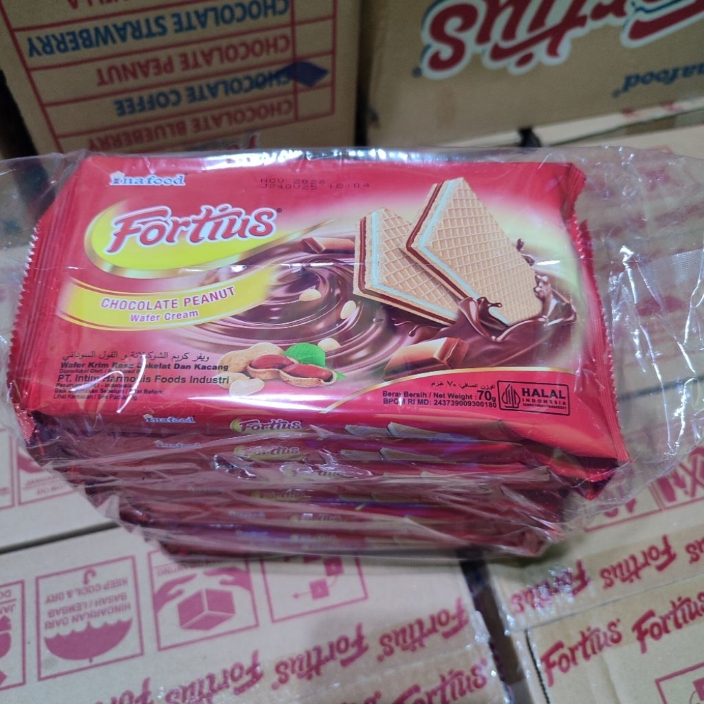 Brothoaly Ainunstore Fortius Wafer Cream 70Gr Jajan Songgong Hajatan Inafood 1 Dus Isi 30