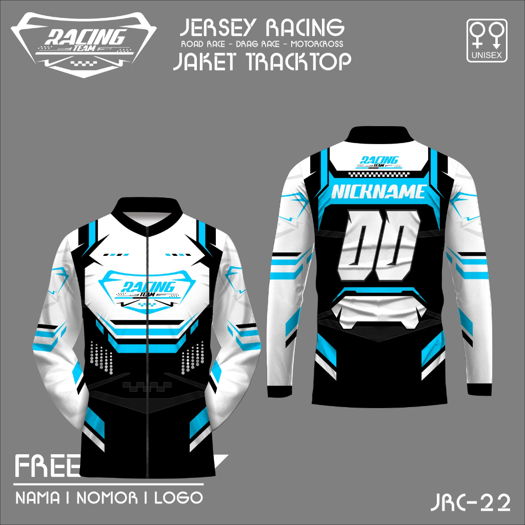 jaket tracktop racing jersey balap custom baju motor