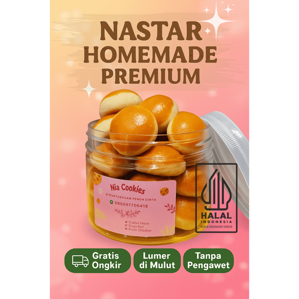

【COD】Nastar Premium Selai Nanas & Coklat – Kue Kering Homemade Lumer | Toples Eksklusif