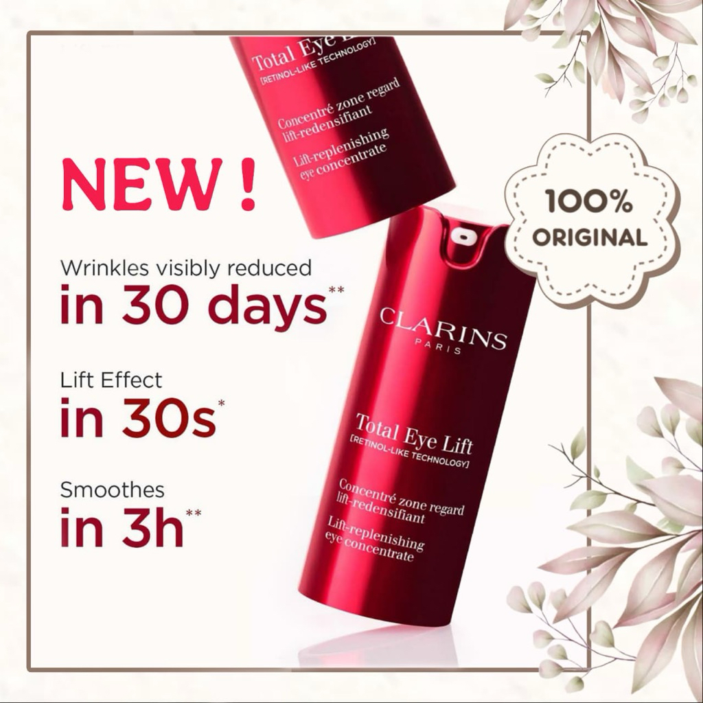CLARINS Total Eye Lift Concentrate - 15ml Eye Care Anti-Puffiness Anti-Wrinkle Eye Cream Eye Serum A