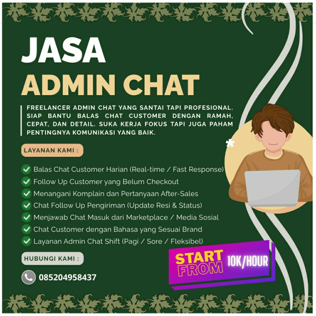 JASA ADMIN CHAT/BALAS CHAT CUSTOMER