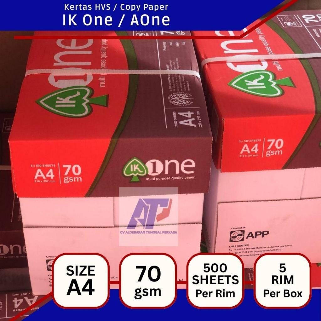 

Kertas HVS A4 IK ONE / AONE 70gsm 1 BOX (5 rim/2500 Lembar) Copy Paper Print Copier Fotocopy