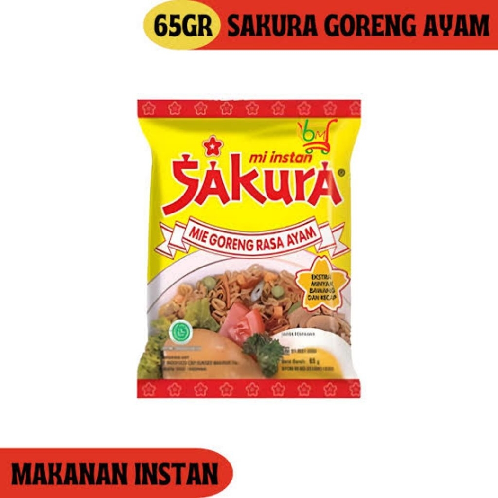 

ready cod mie instan sakura goreng 65 gr
