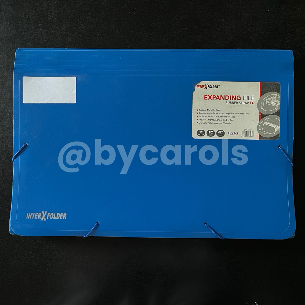 

INTERXFOLDER EXPANDING FILE RUBBER STRAP FC 12 POCKETS PRELOVED