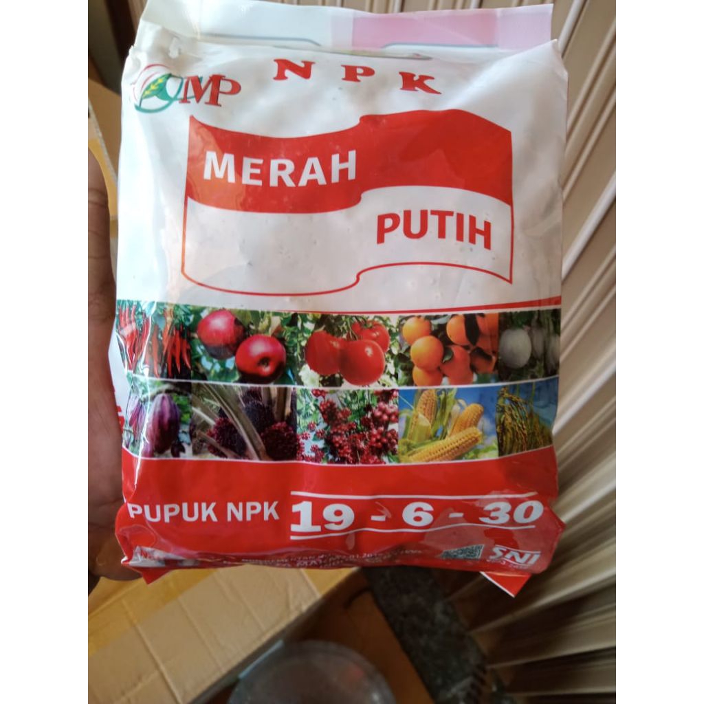 Pupuk NPK Merah Putih 19-6-30 Granul 1Kg | Pupuk Buah, Sayur, Cabe, Tomat, Semangka, Padi, Jagung
