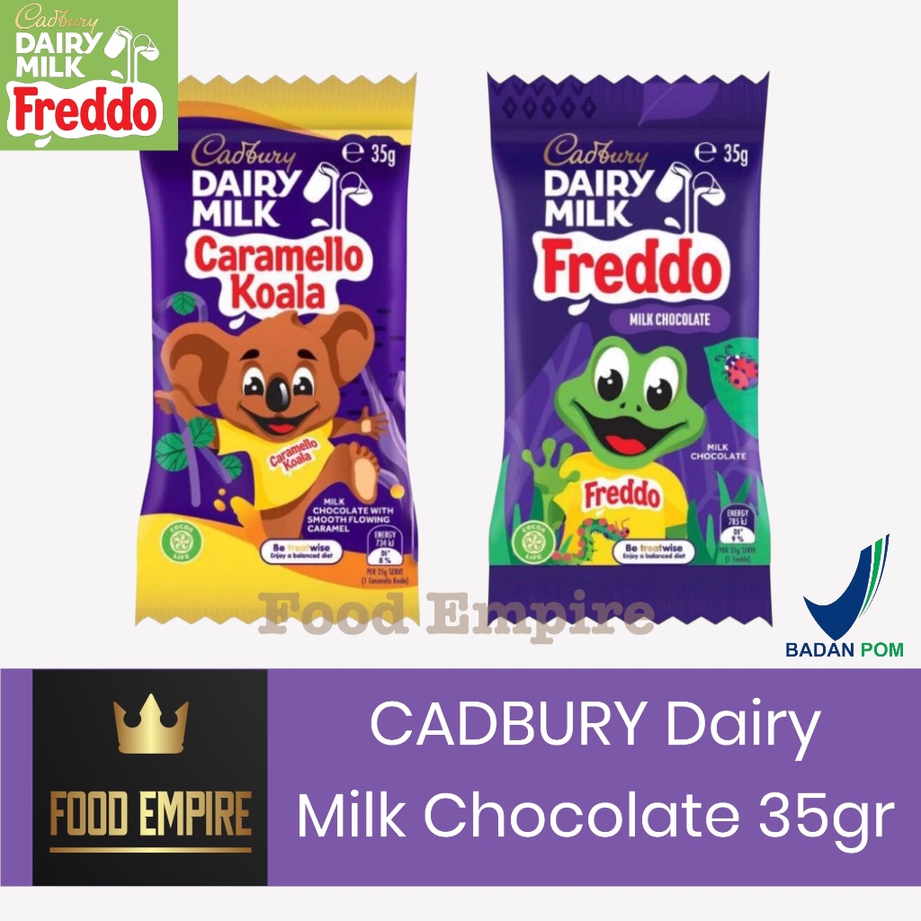 

CADBURY Dairy Milk Chocolate 35 gr | Freddo - Caramello Koala | Cokelat Australia