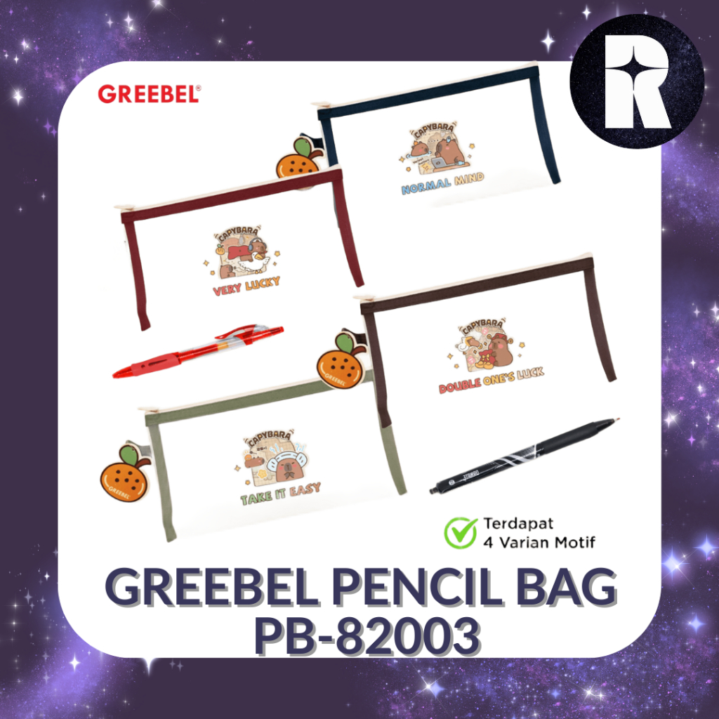 

GREEBEL PENCIL BAG / TEMPAT PENSIL CAPYBARA / TRANSPARANT POUCH PB-82003