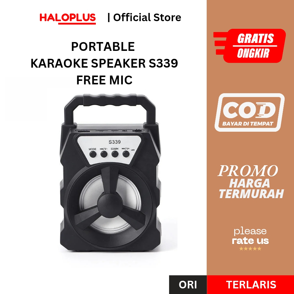 Speaker Mini Portable Full Bass Free Mic Kabel Karaoke S339
