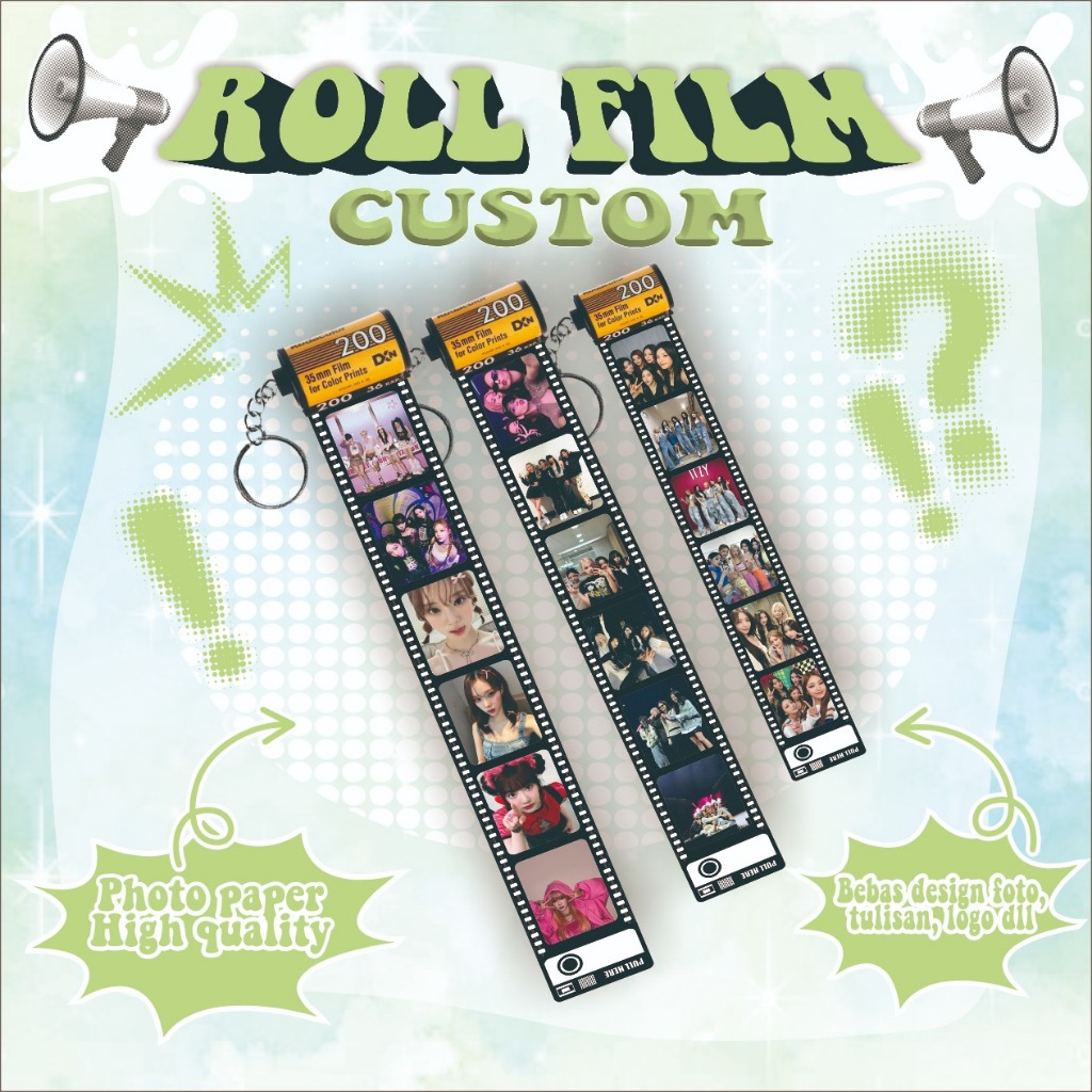 Roll Film Custom FOTO Gantungan Kunci FOTO  Kado Gantungan Roll Film FOTO  Kado Ulang Tahun