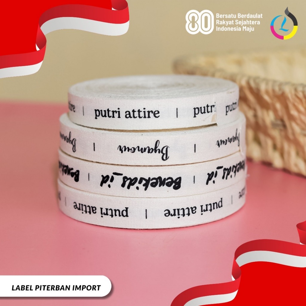 

label piterban,label cotton,label cotton import,label murah 50 meter