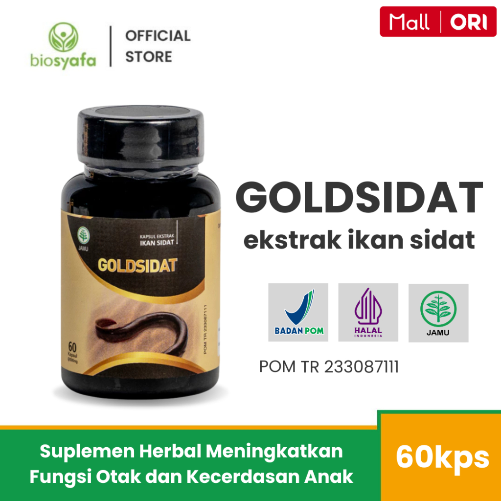 Gold Sidat Ekstrak Minyak Ikan Sidat Nutrisi Otak & Kecerdasan Anak - 60 Kapsul