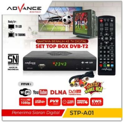 STB Advance STP A01 Receiver TV DIGITAL Set Top Box DVB T2 Tuner WIFI Youtube STB Advance STP A01 Re