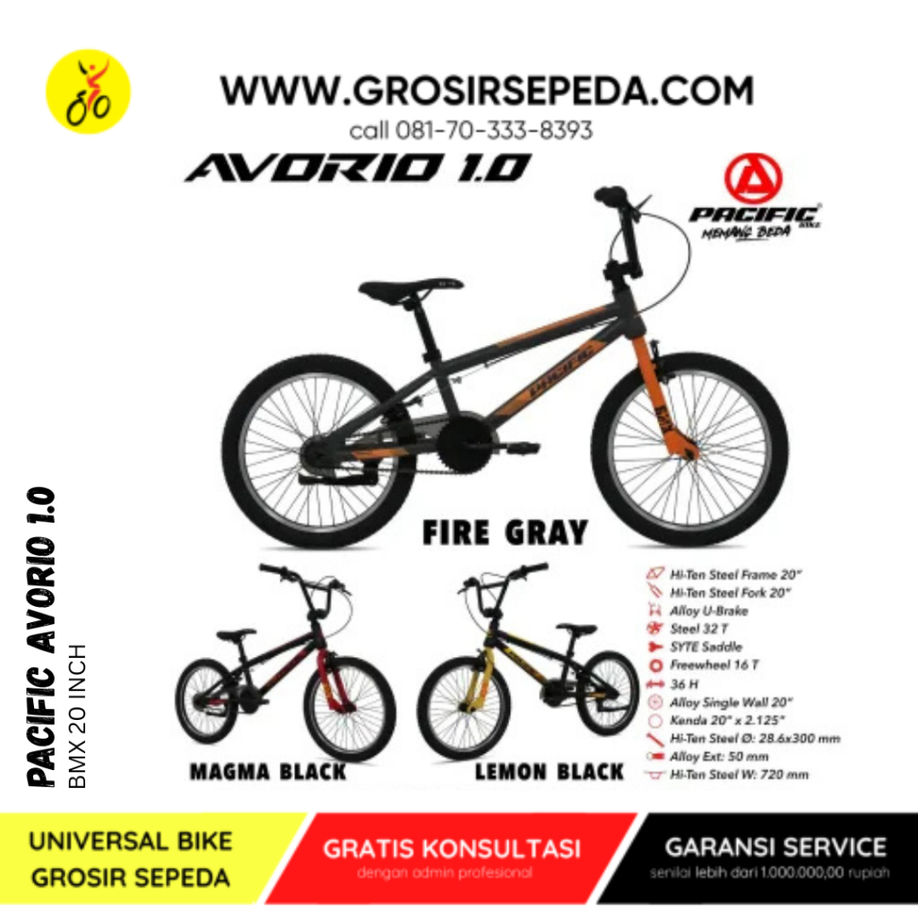 Sepeda BMX Pacific Avorio 1.0 – Sepeda Sporty 20 Inch untuk Anak & Dewasa