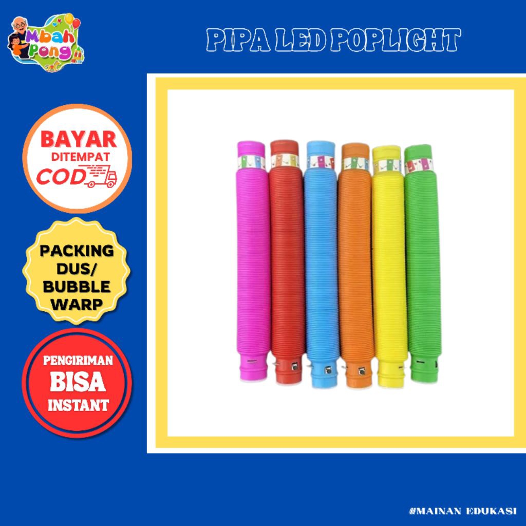 mainan pipa light up pop pipes | mainan pipa led