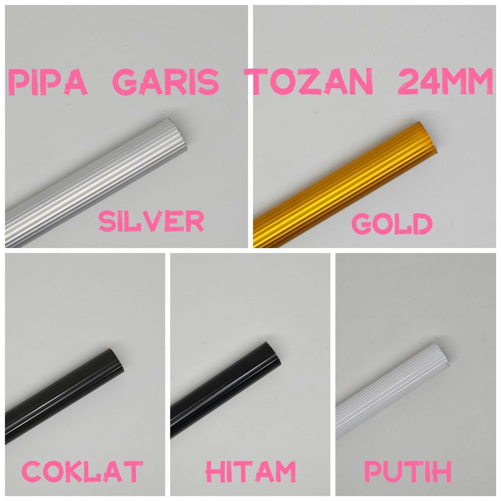 Batang pipa gorden model garis tozan