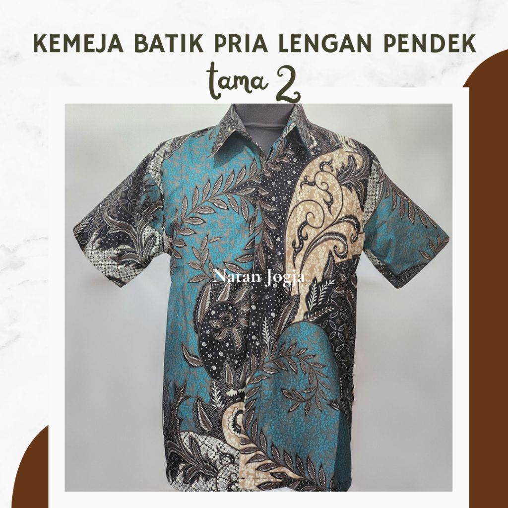 KEMEJA BATIK PRIA LENGAN PENDEK | Tama 2 Batik by Natan Jogja
