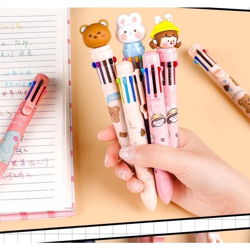 

Pena Mekanik Karakter Kartun Pulpen 10 Warna Lucu 3D DOLL Bolpen Gel Tinta Alat Tulis Sekolah