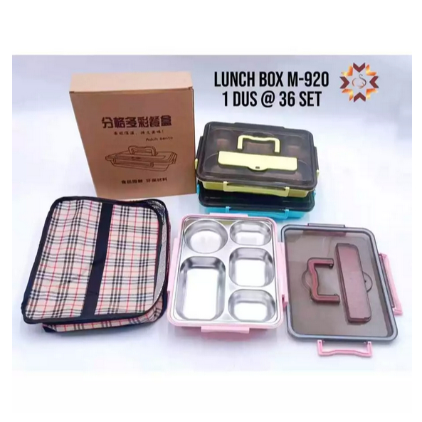 Lunch Box Stainless Steel 5 Sekat Anti Bocor /Kotak Makan 5 Sekat/ Lunch Box Stainless Steel/ Kotak 