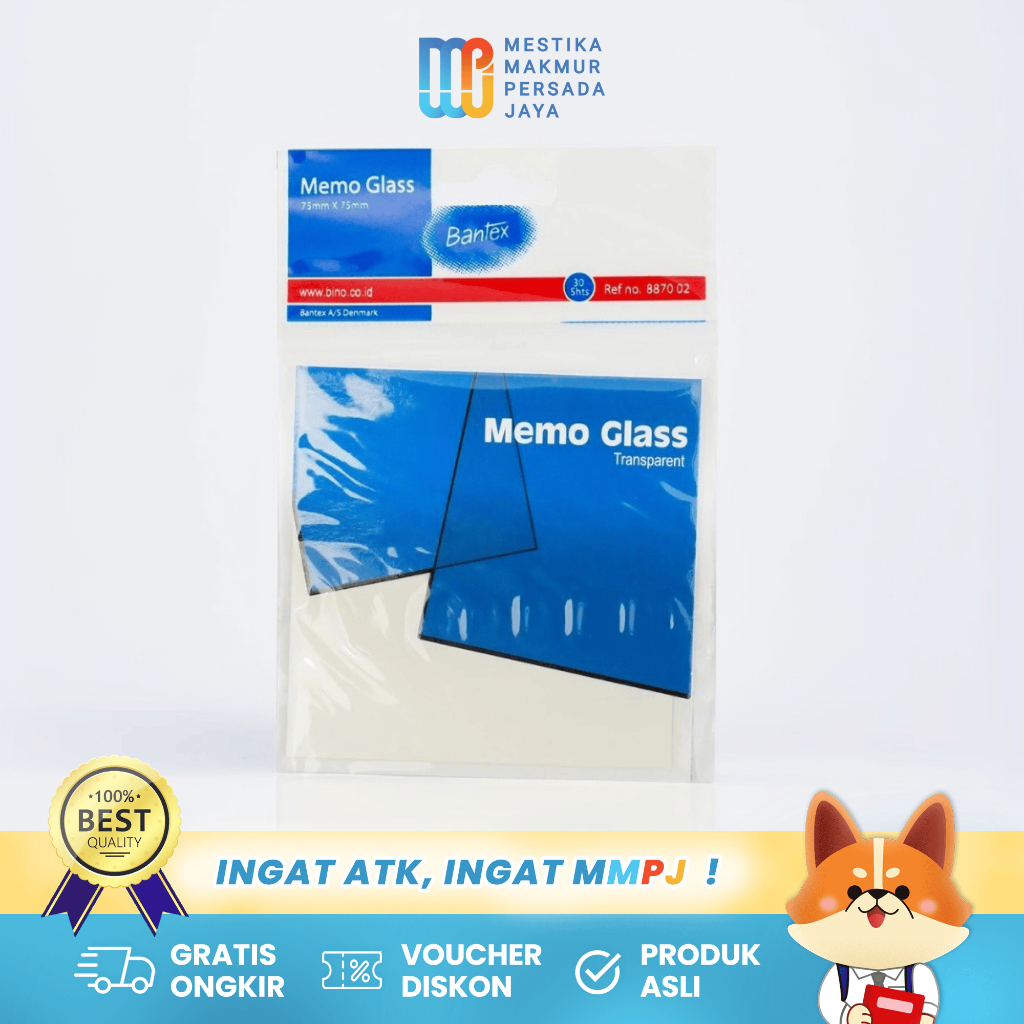

Bantex Memo Transparan 75x75mm 30 Lembar – Sticky Notes Clear Non Permanen 887002