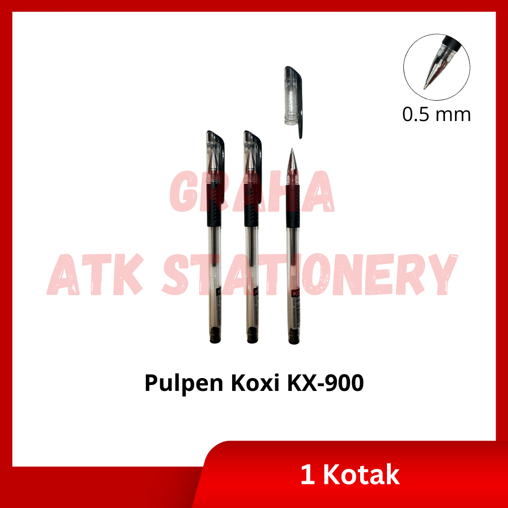 

[1 Kotak] Pulpen Koxi KX-900 Office / Gel Pen 0.5mm Koxi KX-900 Office