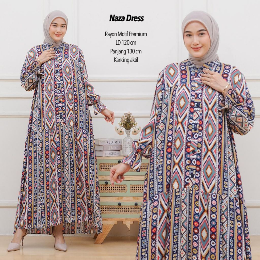 NAZA DRESS / DRESS RAYON MOTIF SONGKET/ JF FASHION