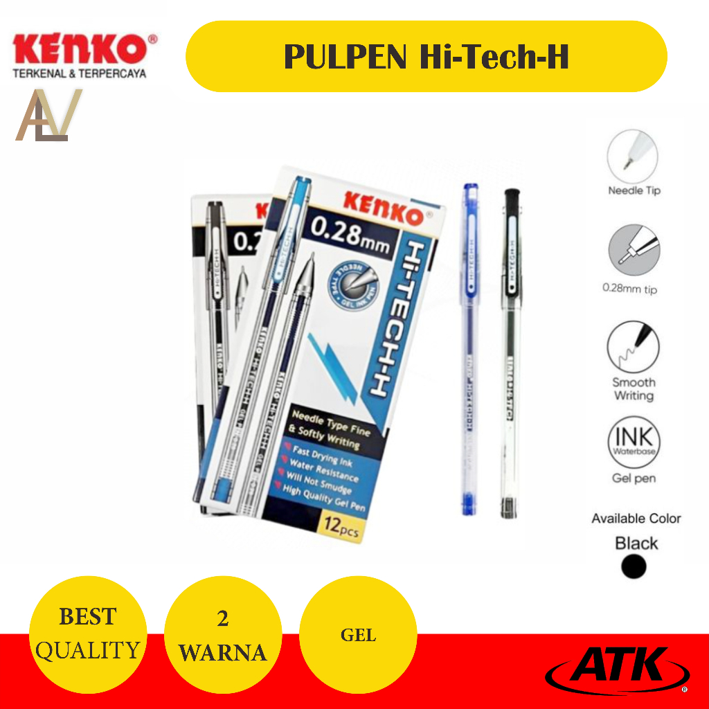 

Pulpen Hi-TECH-H Kenko0.28&0.4,GelInkPen,Hitam&Biru