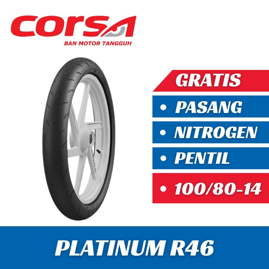 Ban Motor Corsa R46 100/80-14 Tubeless - Soft Compound CORSA PLATINUM R46 100/80 Ring 14 Tubeless