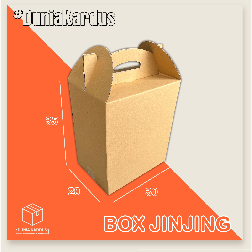 

Box Jinjing POLOS 30x20x35 cm | Kardus takeaway | jinjing/tenteng | kardus buah | hampers | sembako