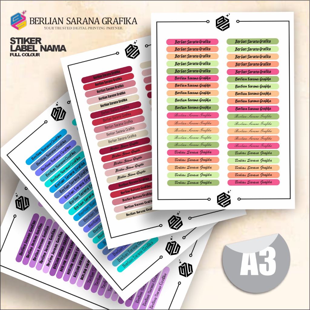 

Stiker Label Mini Custom Nama - Stiker Nama Pensil Pulpen Custom / Stiker Nama Pensil Dan ATK Custom 5x1cm - Berlian Sarana Grafika