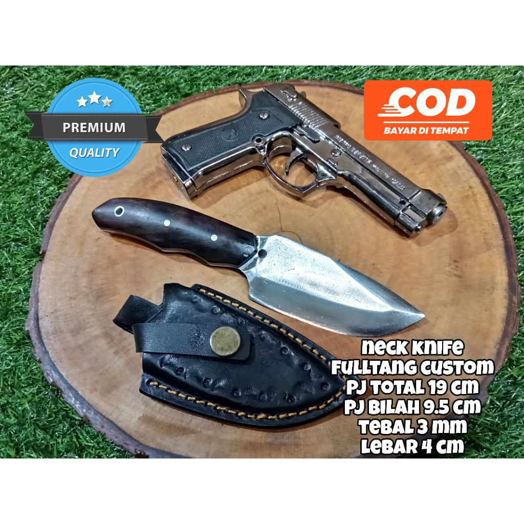 Skinner HSS Neck Knife Fulltang / Bowiee / Pisau Seset / Pisau Dapur Serbaguna / Pisau Camping