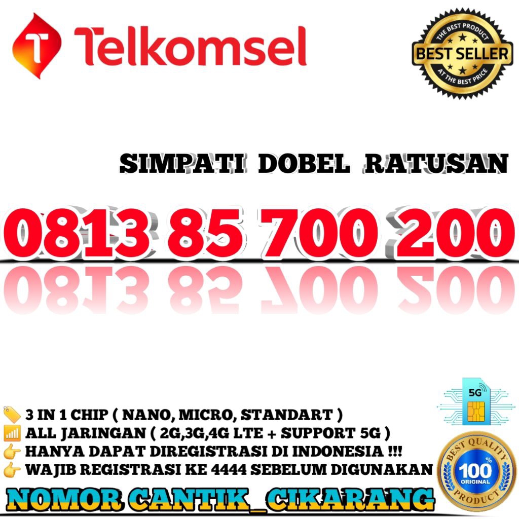 Nomor Cantik Simpati - Kartu Perdana Nomor Cantik Telkomsel 5G - Nomor Cantik Simpati Seri 700 200