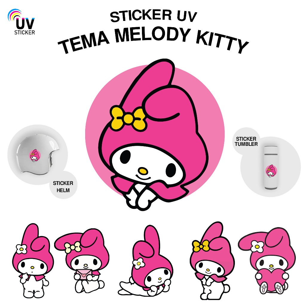 

STIKER UV - TEMA MELODY KITTY | STICKER UV, STICKER MOTOR, STICKER MOBIL, STICKER HELM, STICKER TUMBLER, STICKER 3D, STICKER UV DTF BY UVSticker